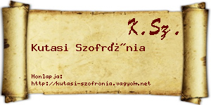 Kutasi Szofrónia névjegykártya